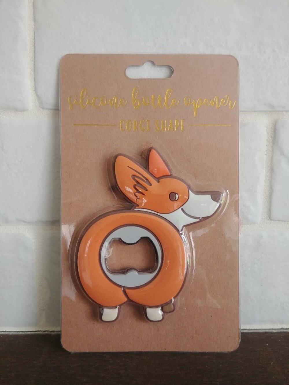 4/$20 NEW bottle silicone opener corgi shape